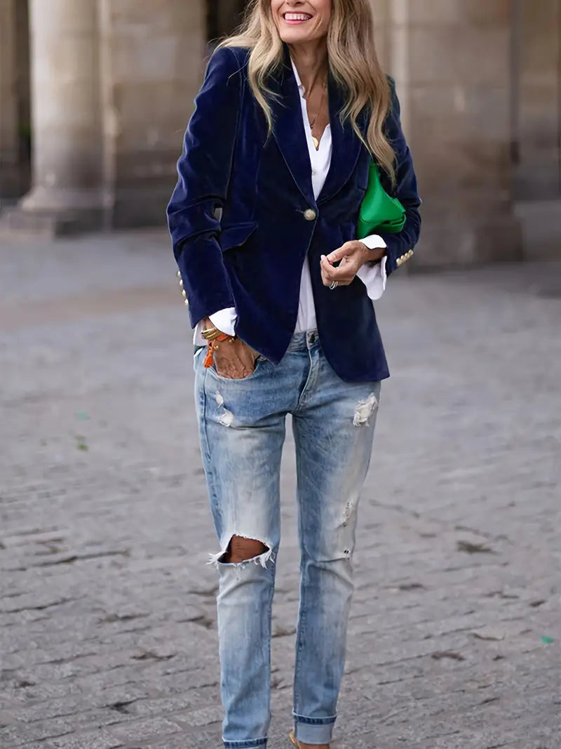 Isla | Elegant Velvet Blazer