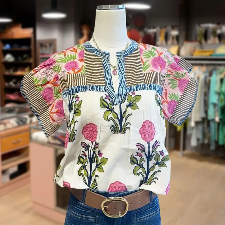 Lorena | Elegant boho blouse with flowing design