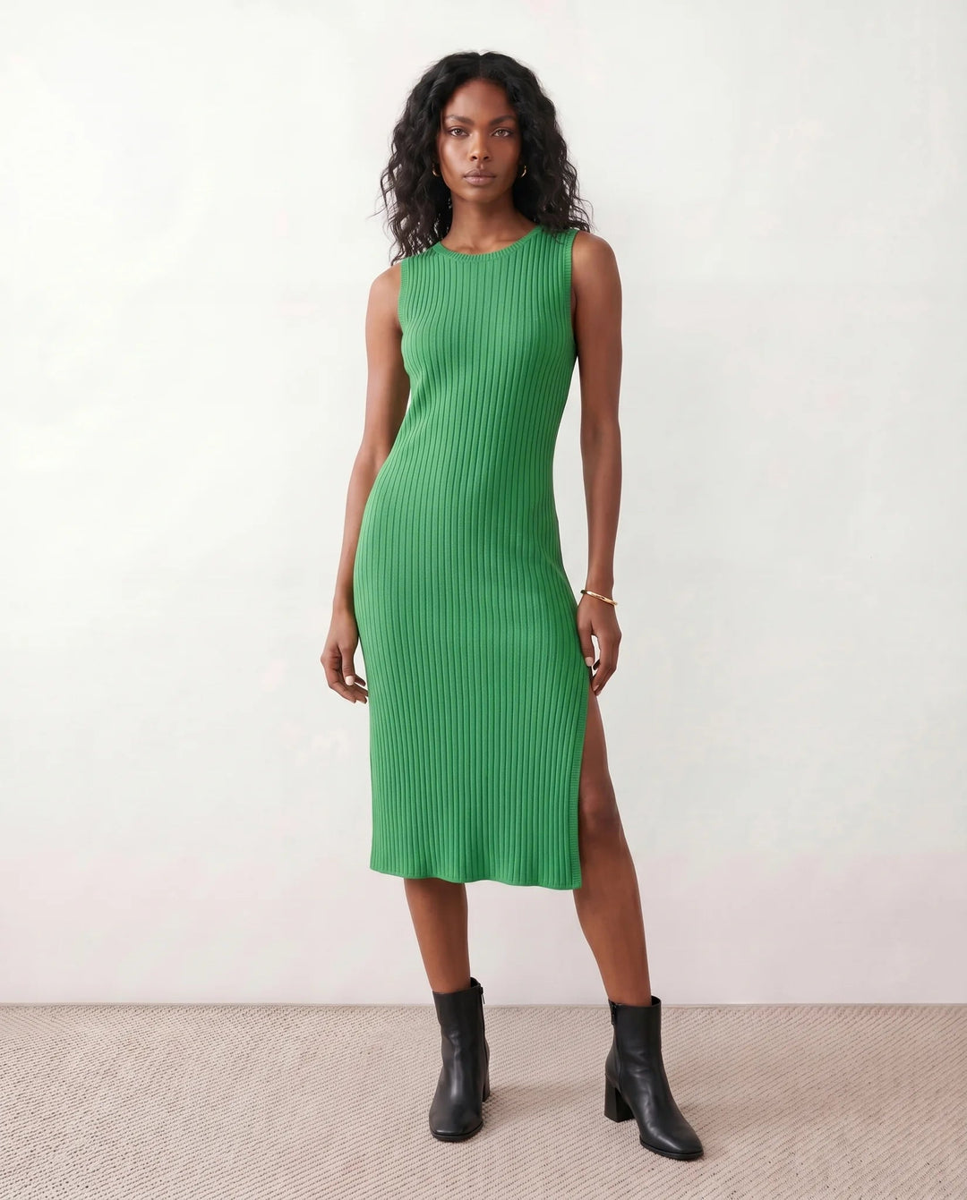Solange | Ribbed Fitted Sheath Midi Dress