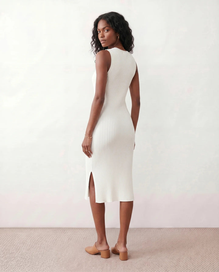 Solange | Ribbed Fitted Sheath Midi Dress