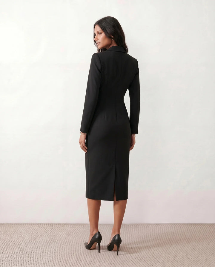 Josephine | V-Neck Button-Front Midi Dress