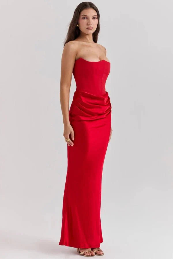 Selvienne | Strapless Satin Formal Gown