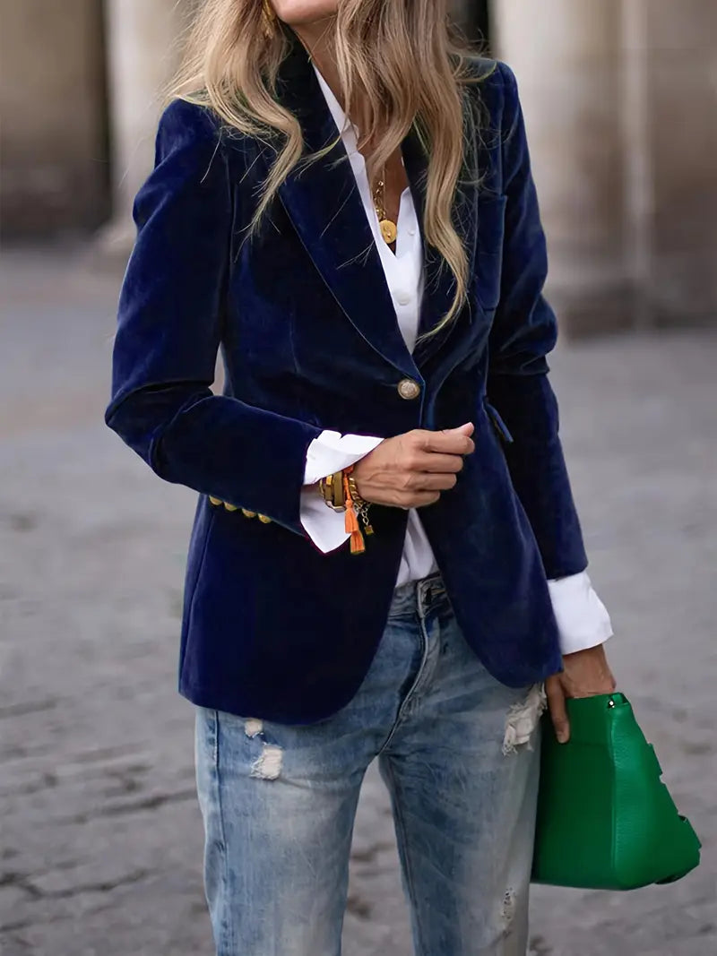 Isla | Elegant Velvet Blazer