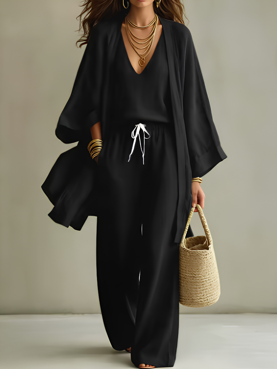 Isabelle | Casual 3-Piece Linen Loungewear Set