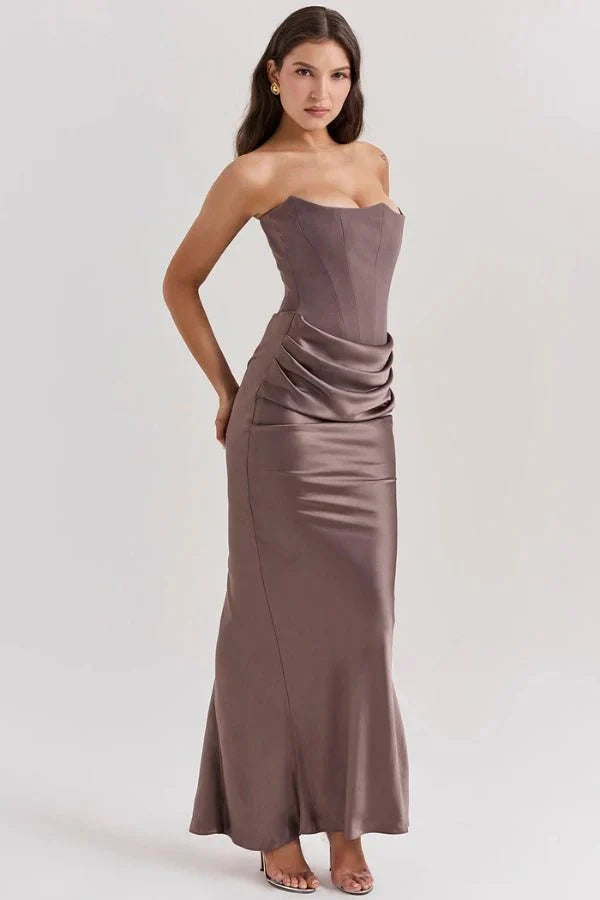 Selvienne | Strapless Satin Formal Gown