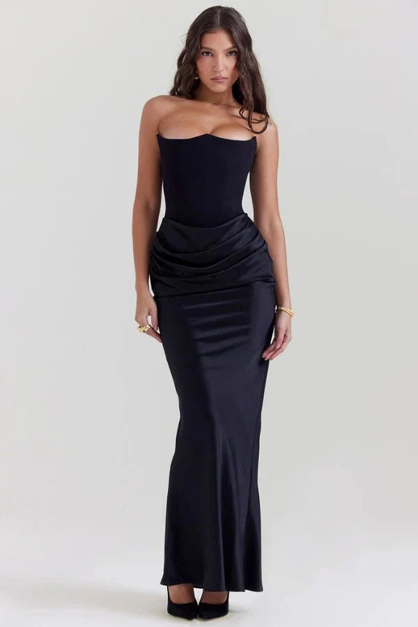 Selvienne | Strapless Satin Formal Gown