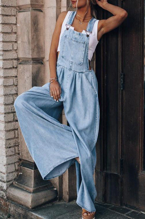 URA™ - Vintage Wide Leg Fashion Jumpsuit