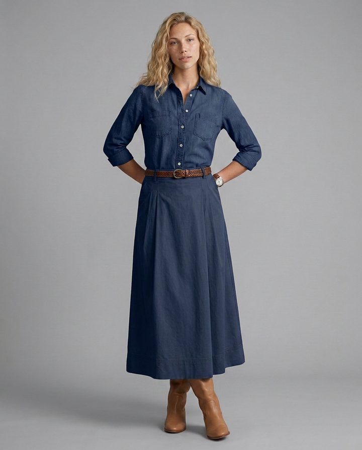 Camille | High Waist A-Line Maxi Skirt