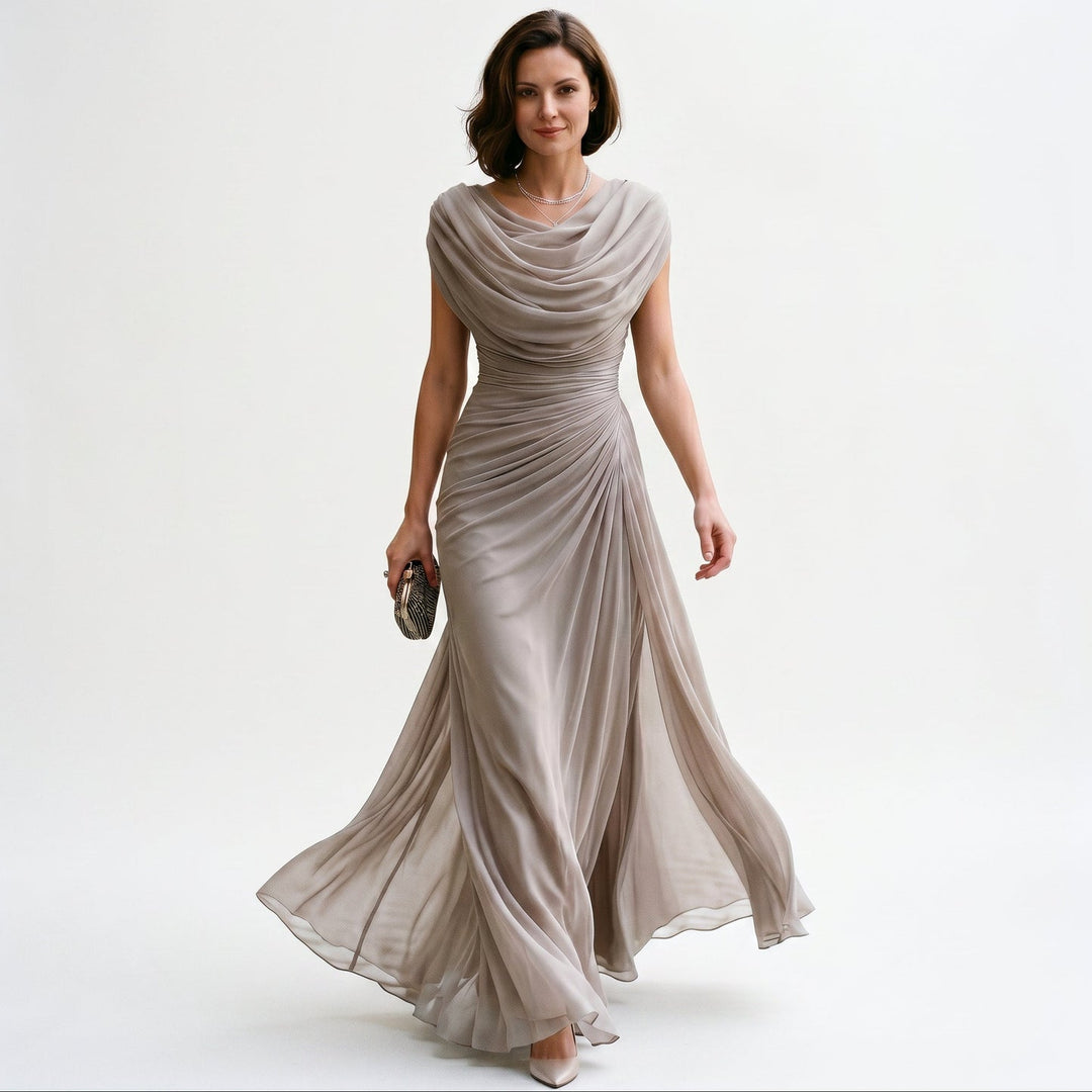 Anouk | Cowl Neck Ruched Waist Maxi Dress