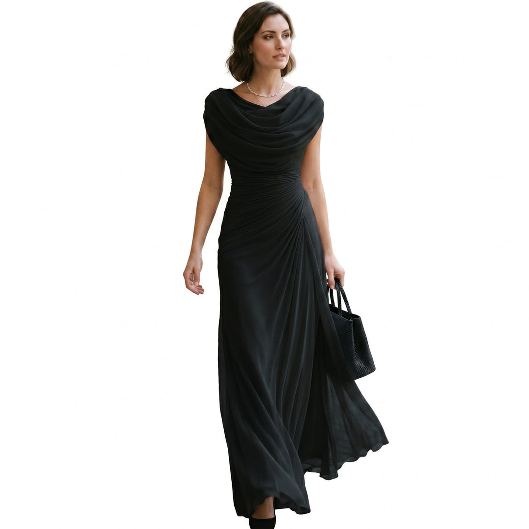 Anouk | Cowl Neck Ruched Waist Maxi Dress