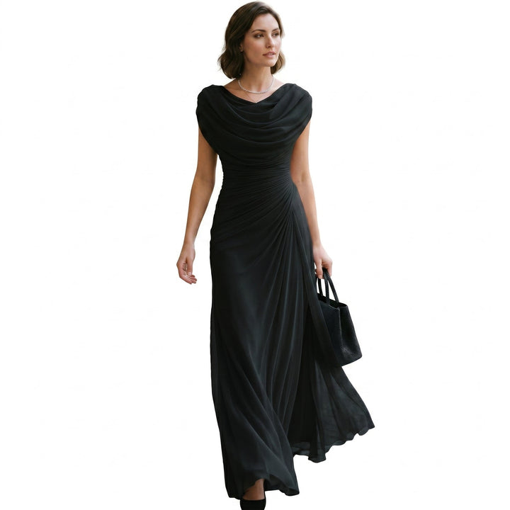 Anouk | Cowl Neck Ruched Waist Maxi Dress