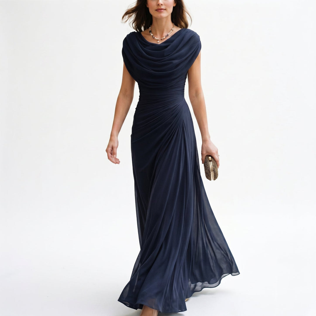 Anouk | Cowl Neck Ruched Waist Maxi Dress