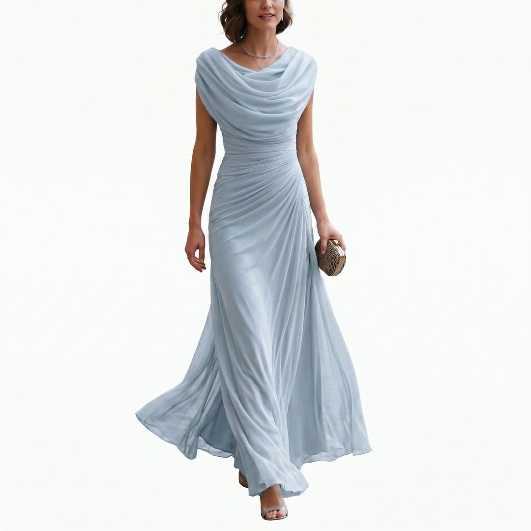 Anouk | Cowl Neck Ruched Waist Maxi Dress