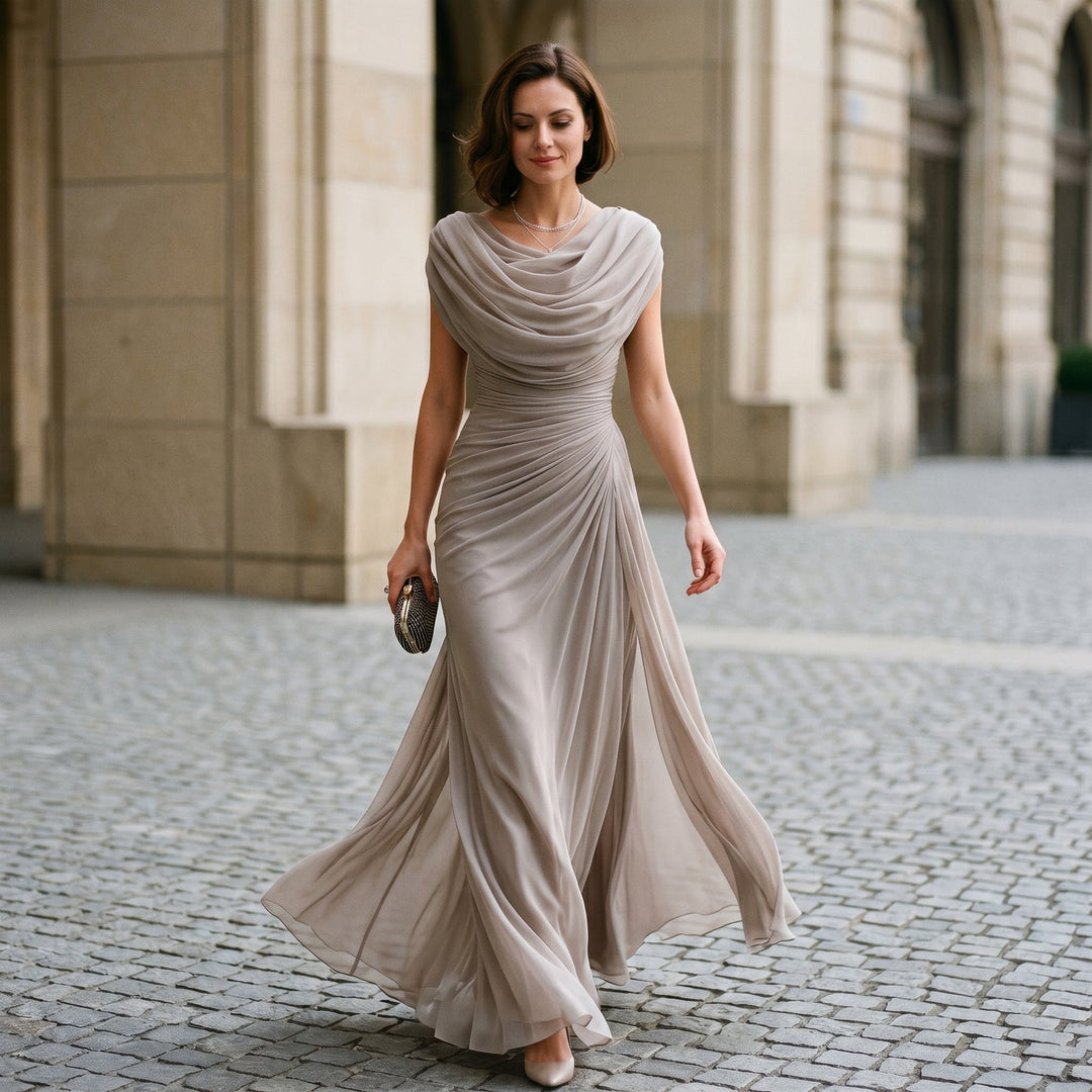 Anouk | Cowl Neck Ruched Waist Maxi Dress