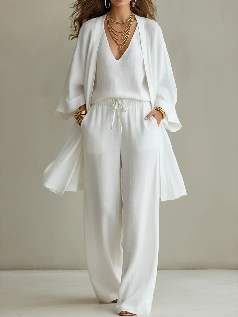 Isabelle | Casual 3-Piece Linen Loungewear Set
