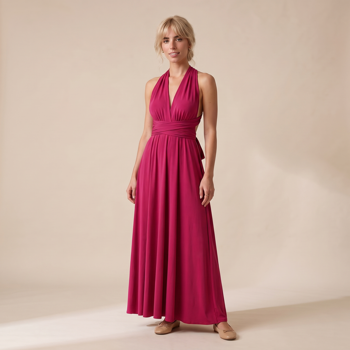 Ottoline | Wrap Waist Halter Backless Maxi Dress