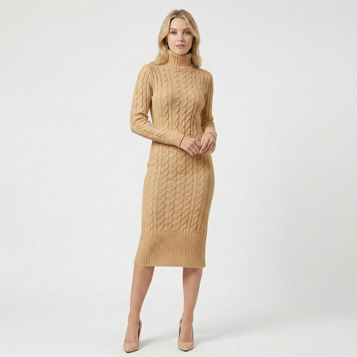 Elowira | Ribbed Knit Midi Dress