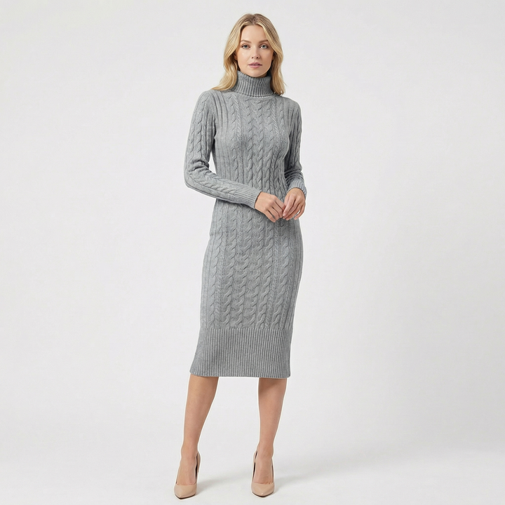 Elowira | Ribbed Knit Midi Dress