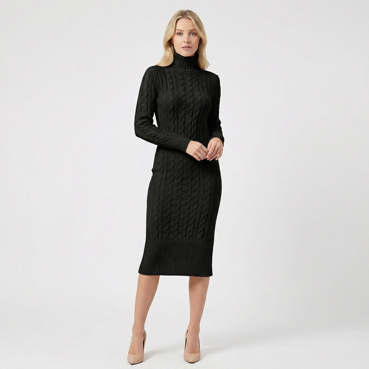 Elowira | Ribbed Knit Midi Dress