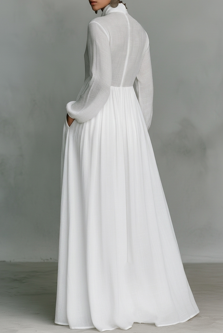 Fleur | Elegant Pleated Button-Front Maxi Dress