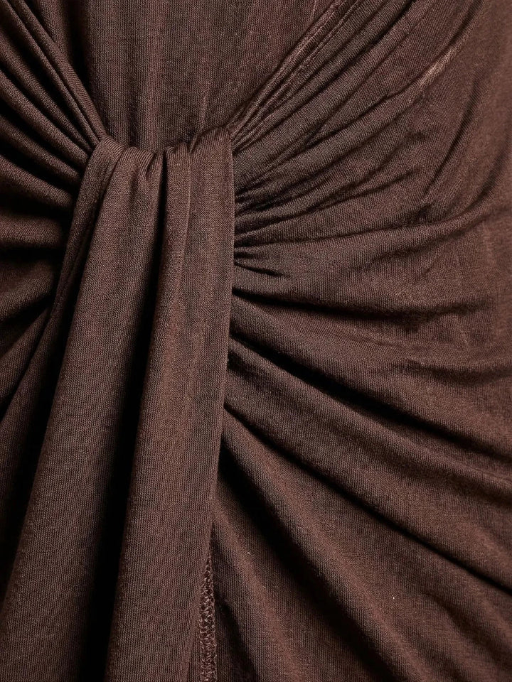 Flore | Ruched Twist Knot Maxi Dress