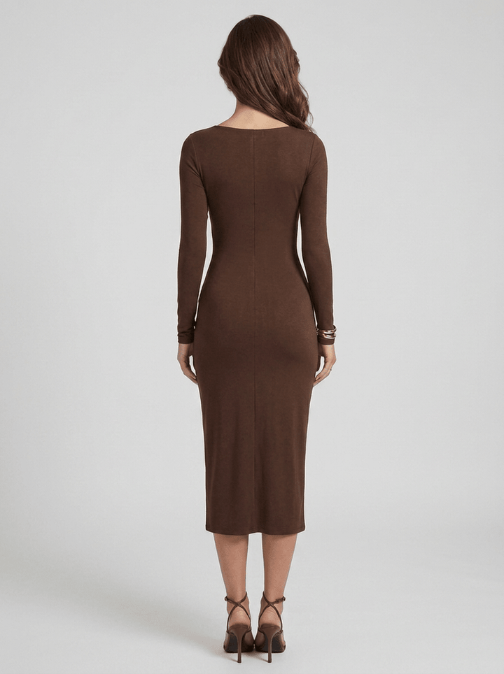 Flore | Ruched Twist Knot Maxi Dress