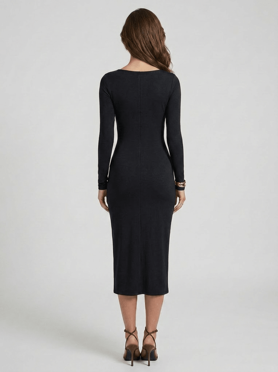 Flore | Ruched Twist Knot Maxi Dress