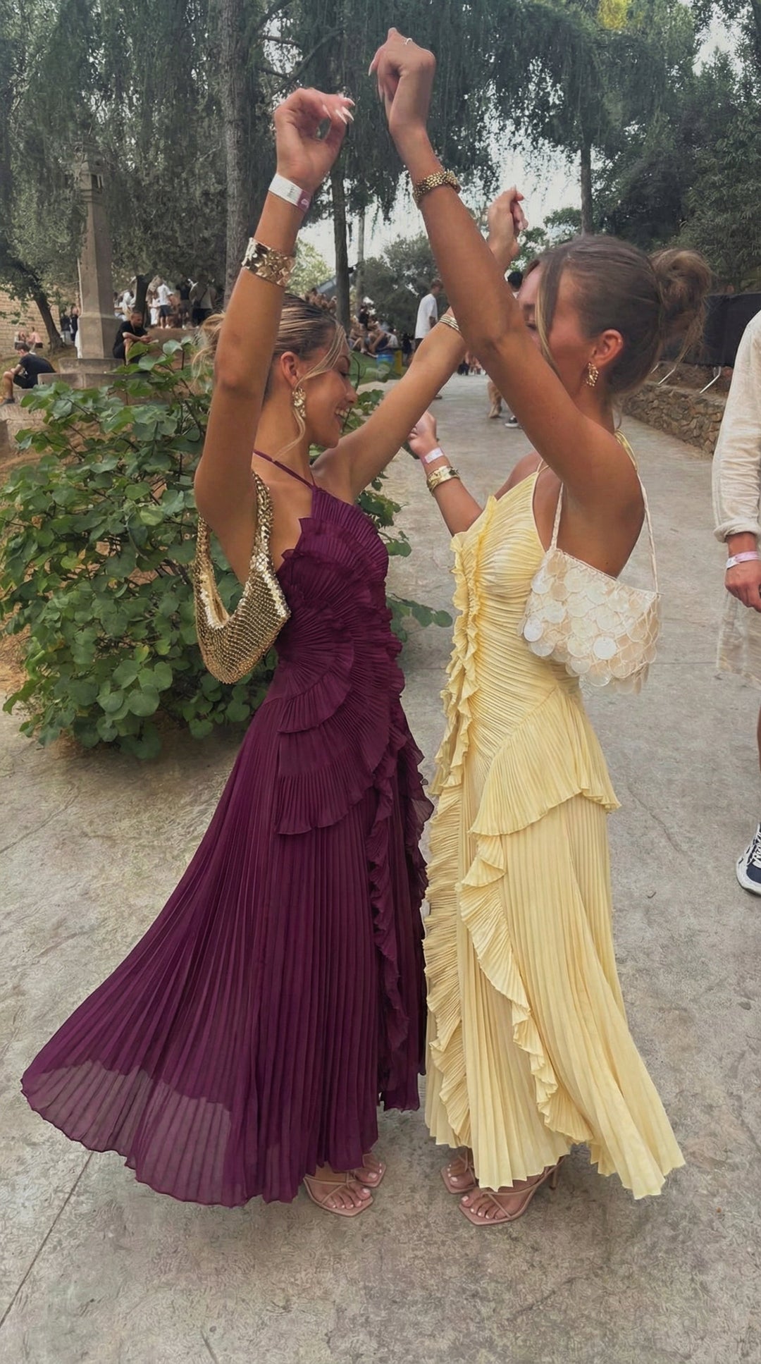 Lucienne | Halter Neck Ruffle Asymmetric Maxi Dress