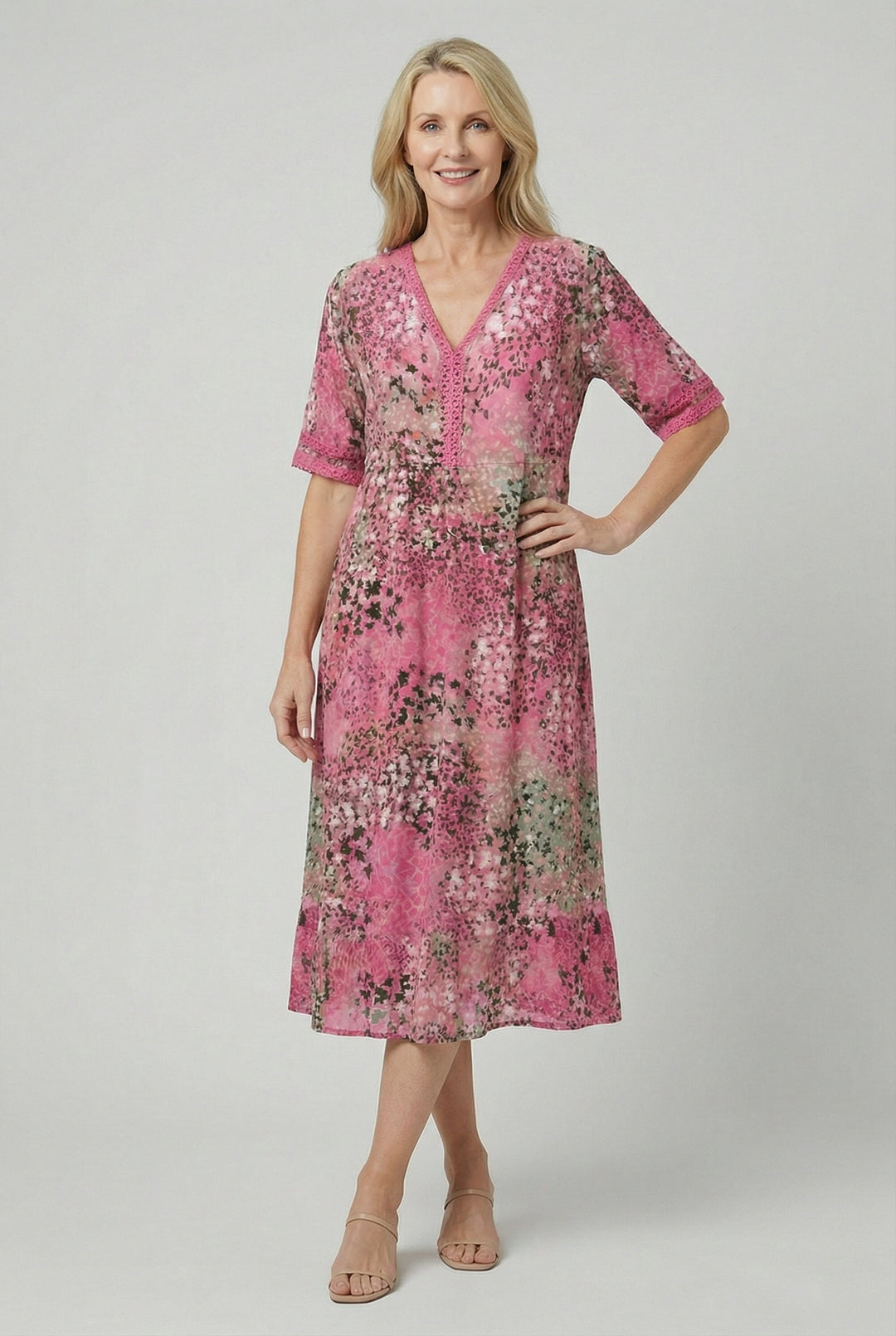 Eloise | Floral Tiered Hem Midi Dress