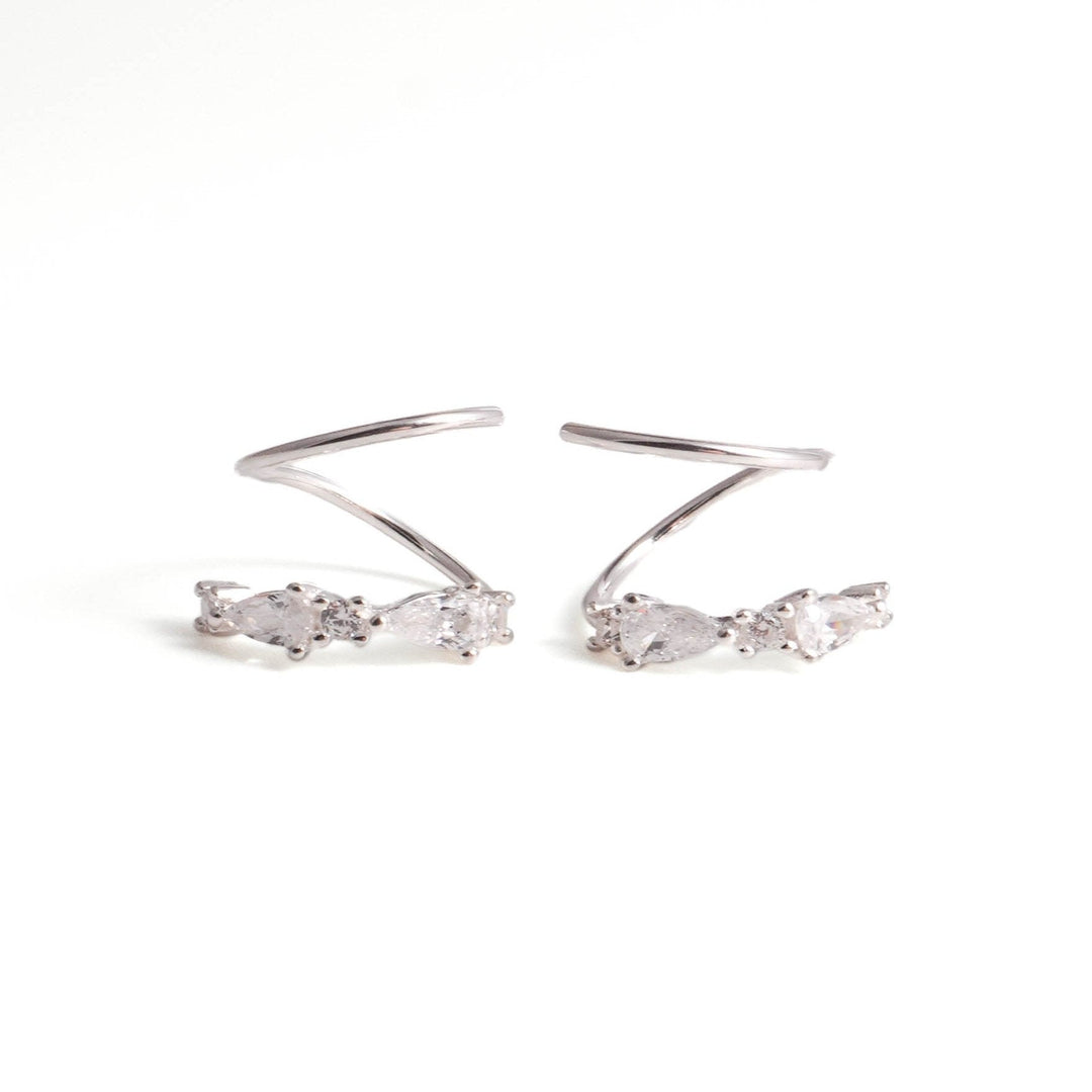 Sleek Arc Spiral Hoop Twist Earrings