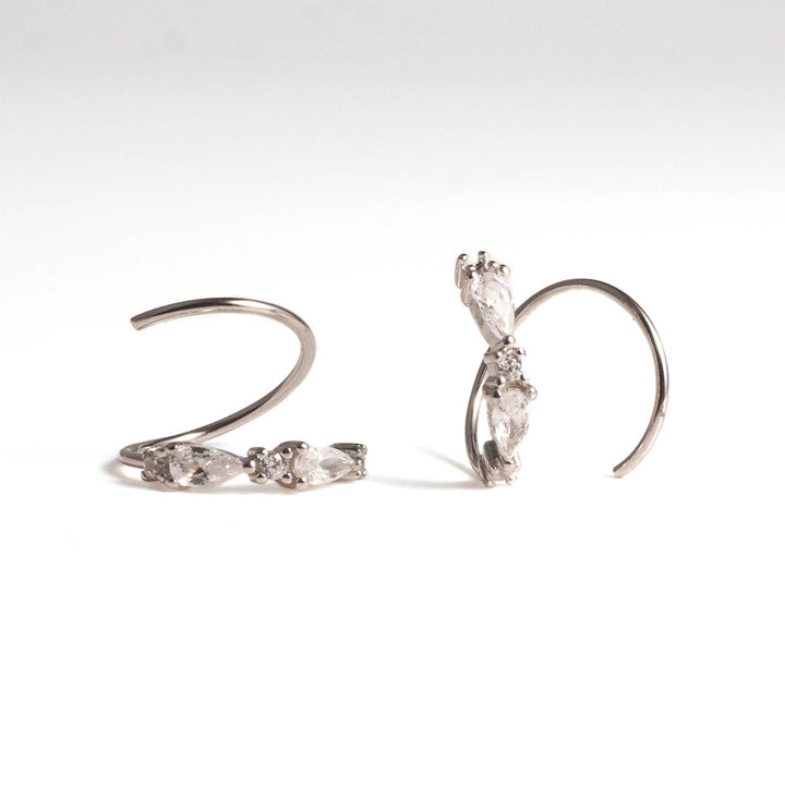 Sleek Arc Spiral Hoop Twist Earrings