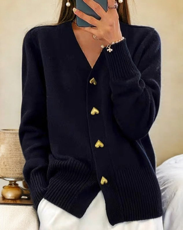 Chasie | Stylish Heart-Embellished Cardigan