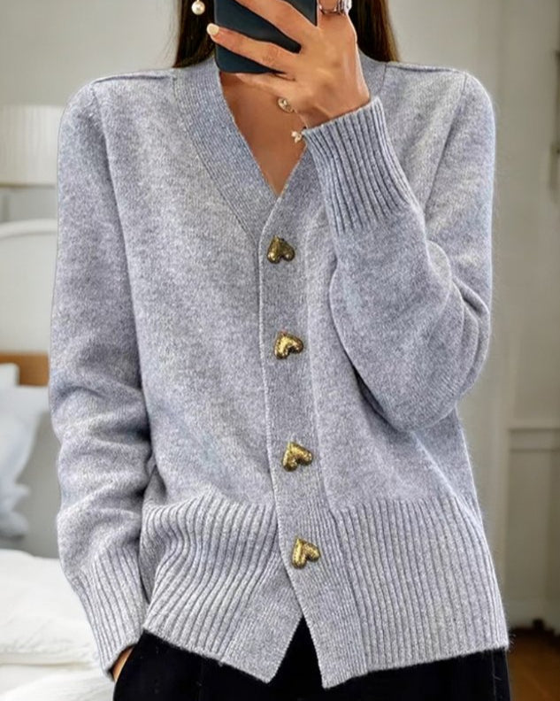 Chasie | Stylish Heart-Embellished Cardigan