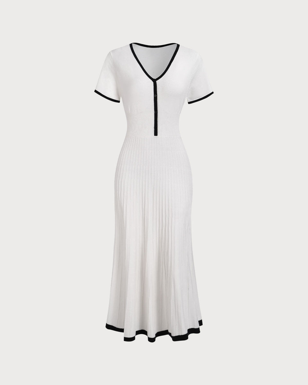 Sabrina | Contrast Knit Sweater Midi Dress